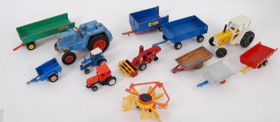 FARMING DIECAST: A collection of assorted loose vintage Farming and related diecast to include