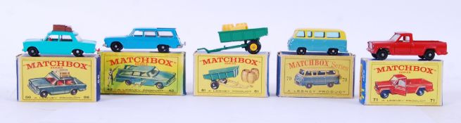 MATCHBOX LESNEY; A good collection of mostly mint+ examples of vintage diecast Matchbox Lesney cars.