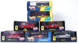 HOTWHEELS: A collection of 7x Hotwheels diecast model racing cars - 1:43 scale.