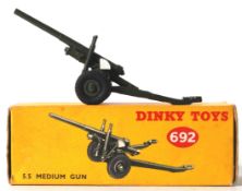 DINKY: An original vintage Dinky diecast model No. 692 5.5 Medium Gun.