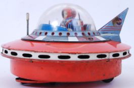FLYING SAUCER: A rare 1960's / 1970's tinplate likely Yoshiya made Japanese battery operated Nasa