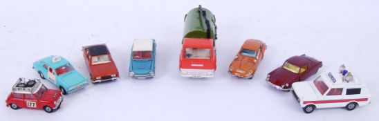 DINKY & CORGI: A good selection of 8x vintage loose Corgi & Dinky diecast model cars and vehicles
