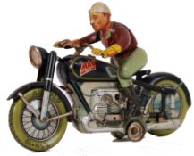 ARNOLD MAC 700 MOTORCYCLE: A fantastic antique vintage Arnold Mac 700 Tinplate model Motorcycle (