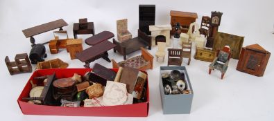 VICTORIAN DOLLS HOUSE FURNITURE: A great collection of Victorian to mid-century dolls house