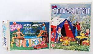 BARBIE: Two vintage Mattel Barbie playsets, comprising of ' Pool Part ' and ' Camp Out Tent.
