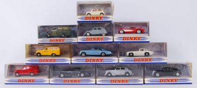 DINKY; A collection of 11x boxed diecast model Dinky cars and vehicles, to include Mini,