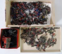 LEAD FLATS: An interesting collection of antique Victorian soft metal / tin or lead soldiers,