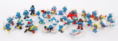 SMURFS: A good selection of vintage Peyo / Schleich Smurf figures - various themes and poses to