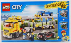 LEGO: A Lego City set 66523 City Super Transporter Set 3-in-1.