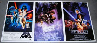 STAR WARS: A good set of Star Wars trilogy film movie posters.