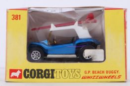 CORGI: An original vintage Corgi Whizzwheels No. 381 Beach Buggy boxed diecast model.