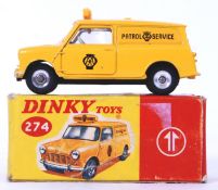 DINKY: An original vintage Dinky 274 diecast model AA Mini Van. Within the original box.