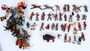 SOLDIERS: A collection of assorted lead and plastic vintage figures and soldiers,