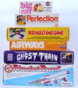 GAMES: A collection of 6x vintage board games / toys etc to include Palitoy Ricochet Racers,