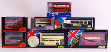 BUSES: A collection of 7x diecast model buses - various makes and models to include Corgi Original