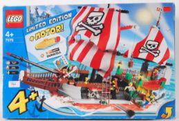LEGO: A Lego 7075 ' Captain Redbeard's Pirate Ship ' set, within the original box.