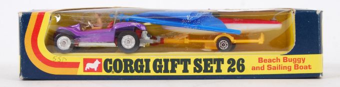 CORGI: An original vintage Corgi Gift Set 26 GS26 ' Beach Buggy & Sailing Boat ' diecast model set,
