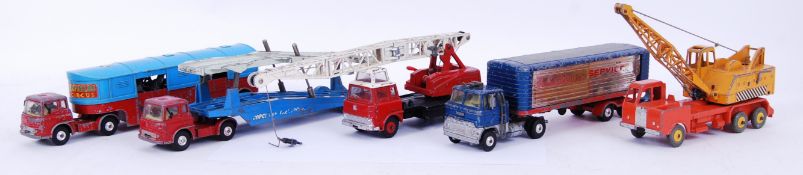 DINKY & CORGI: A collection of 5x vintage Dinky and Corgi diecast model trucks and lorries,