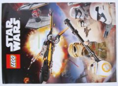 LEGO: A quantity of unused Lego Star Wars The Force Awakens shop wall display posters - double