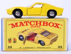 MATCHBOX LESNEY: An original vintage Matchbox Lesney Series diecast model No. 33 Lamborghini Miura.