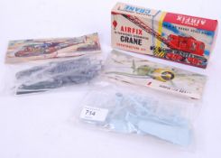 AIRFIX: A collection of 3x vintage 1950's Airfix model kits - all sealed / unused to include; Crane,
