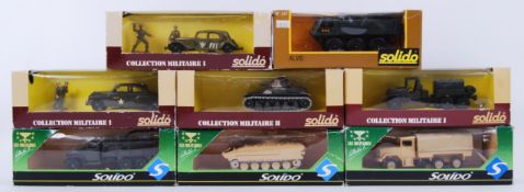 SOLIDO; A collection of 8x Solido diecast model military related vehicles and tanks etc.