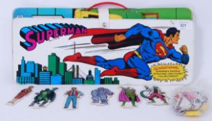 SUPERMAN: A fantastic vintage Ideal made Superman Playset.