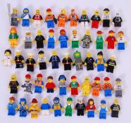LEGO; A collection of 50x assorted Lego minifigures, to include vintage, Space, City, Town,