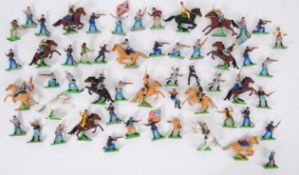 BRITAINS; A large collection of 54x Britains Deetail Cowboys and various other figures.