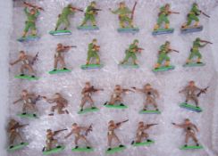 BRITAINS: A collection of 24x vintage Britains Deetail mounted plastic and metal based soldiers /