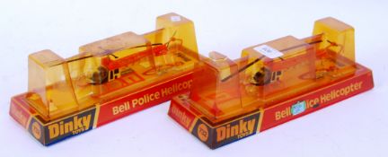 DINKY: Two vintage Dinky Toys 732 ' Bell Police Helicopter ' diecast models.