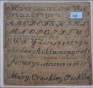 A 19th century sampler undated however s