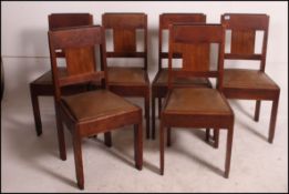 A good set of 6 heavy oak 1930's Art Dec