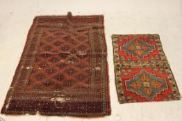 A Turkomen rug on red ground with centra