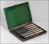 A Victorian cased set of 6 silver hallma