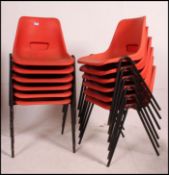 A set of 12 vintage 1970's retro orange