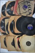 A collection of vintage 78rpm records of