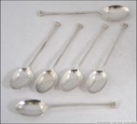A set of 6 silver hallmarked spoons with