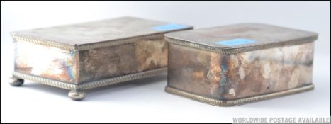 2 19th century silver plated table snuff