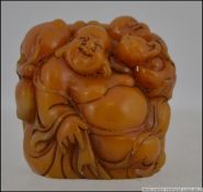 A finely carved Shoushan stone depicting