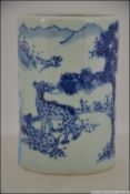 A Chinese oriental blue and white brush