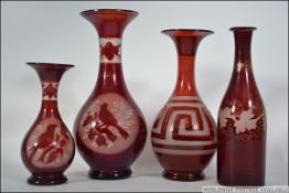 A 20th century overlaid and acid etched