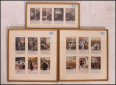A collection of framed and glazed postca