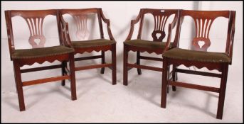 A set of 4 Edwardian Chippendale reviv