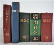 MAC CATALOGUES: A good collection of 5x vintage Metal Agencies Company ( MAC ) catalogues,