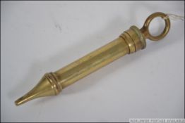 A 19th century brass medical syringe bei