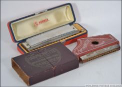 A Hohner 64 Chromonica harmonica, in ori