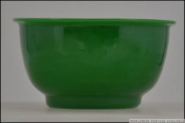 A hand blown peking glass bowl, the jade