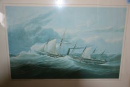 2 framed and glazed prints of the SS Gre