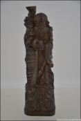 A rare agar wood carved oriental figure